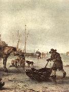 OSTADE, Isaack van Winter Landscape (detail) ag oil